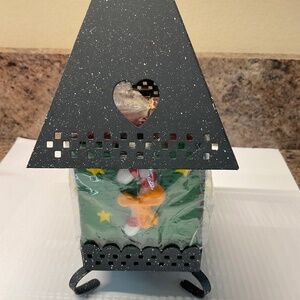 Candle Metal Holder & Christmas Candle Vintage